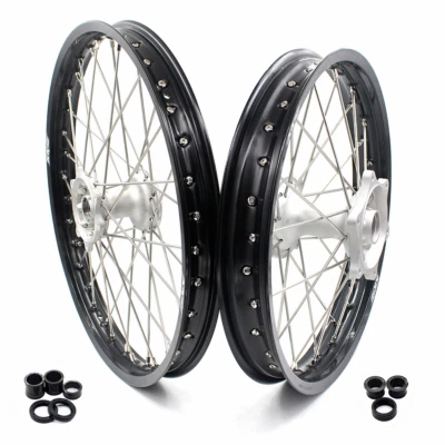 KKE 21/19" Cast Wheels Rims Fit Honda CRF250R 2014-2025 CRF450R 2013-2025 Silver - Image 1 of 4