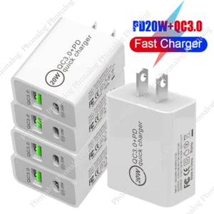 20W PD QC Fast Charger USB C Power Adapter Block For iPhone 14 13 16 15 Android - Picture 1 of 14