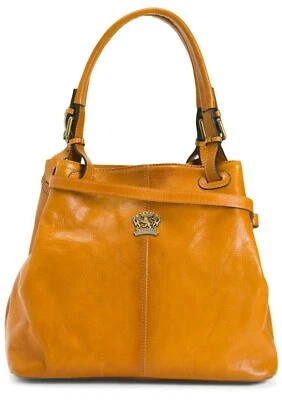 NWT PRATESI FIRENZE MADE ITALY LEATHER COLLODI PADDED TOTE W/DOUBLE HANDLES CUOI - Image 1 of 4