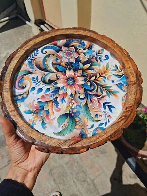 手工橄榄豪华木质餐盘圆形拼盘用于供应食品派对 — 第 1/4 张图片