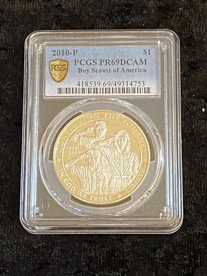 2010 Boy Scouts of America Centennial Proof Silver Dollar PCGS PR69 - Image 1 of 3