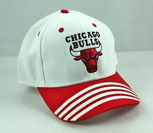 CHICAGO BULLS Red & White Striped Structured Hat Cap NBA L XL - Picture 1 of 2