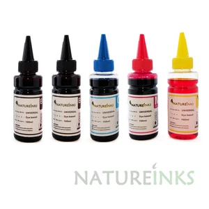 500ml Natureinks Universal dye refill ink bottle kit Black Cyan Magenta Yellow - Afbeelding 1 van 1