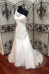 158W PRIVATE COLLECTION 18913 SZ 12 IVORY SILVER FORMAL WEDDING GOWN DRESS - Picture 1 of 12
