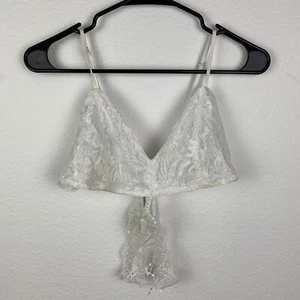 Misguided White Lace Strappy Triangle Bralette Women Size 6 - Bild 1 von 7