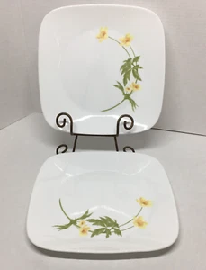 Corelle Square 10.5" Dinner Plates Buttercup Pattern (Set of 2) - Picture 1 of 9