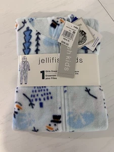 NWT Jellifish Kids Girls PJ Pajama Sz XS Christmas Snowman Snowflake Hooded One - Picture 1 of 5