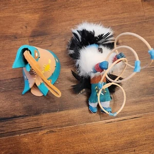 Kachina Doll Hoop Dancer Native American Hopi Signed by Artist Plus Teepee Bell - Picture 1 of 8