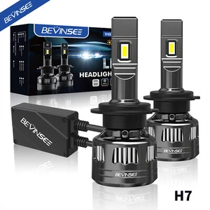 Bevinsee V45 2x H7 LED Phare Ampoule 120W 22000LM Blanc Faisceau bas haut Blanc - Imagen 1 de 10