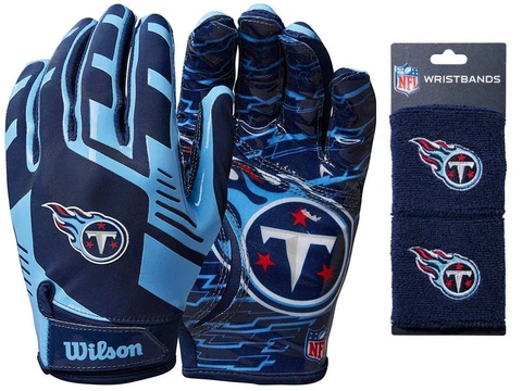 Tennessee Titans NFL Team Logo Receiver Gloves & Wristbands, Youth or Adult Cover