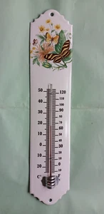 THERMOMETRE EMAILLE Papillon JARDIN  MAISON NEUF EMAIL VERITABLE 800°C F. FRANCE - Imagen 1 de 1