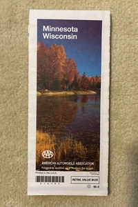 AAA MINNESOTA & WISCONSIN Road Map! U.S. travel vacation MN WI - Picture 1 of 3