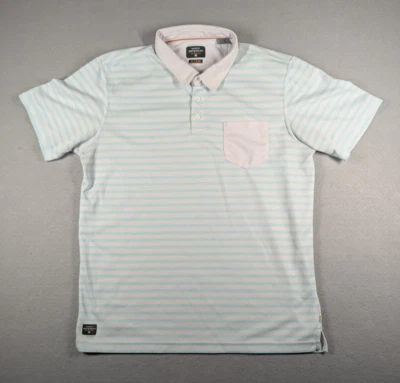 Quiksilver Shirt Mens XL White Pinstripe Polo Waterman Collection Performance - Image 1 of 4