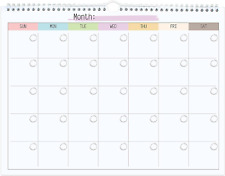Blank Monthly Weekly Wall Calendar, Undated Monthly Planner Note Pad for Organiz