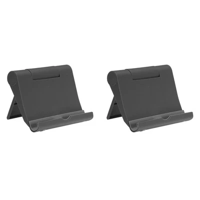 Supporto per Cellulare, Confezione da 2 Supporti per Tablet Multiangolari, Supporto Universale per Telefono, Nero - Immagine 1 di 4