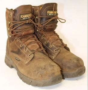 Mens Carolina Insulated Brown Leather Sz 8D ASTM Safety Toe Heavy Work Boots - Picture 1 of 7