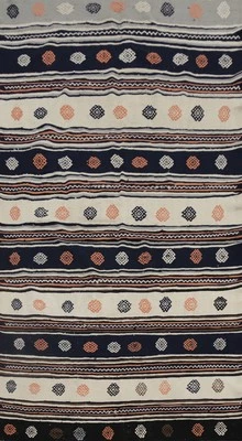 Kilim土耳其小地毯5x10平织蔬菜染料条纹东方地毯 — 第 1/4 张图片