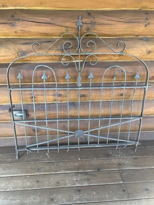 Antique Vintage Cast Iron Gate Garden Fence Door The Stewart Iron Works - Image 1 of 4