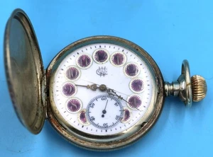 AUSGEFALLENE ZIFFERBLATT TASCHENUHR - L.W. CO. UHRWERK SOLDALE / SWISS - JÄGERGEHÄUSE - Bild 1 von 7