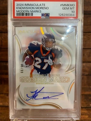 2024 Panini Immaculate Knowshon Moreno Modern Marks Auto #/99 Broncos PSA 10 - Image 1 of 2