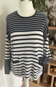 NEXT NAVY STRIPE SUMMER JUMPER - SIZE 16 - Picture 1 of 7
