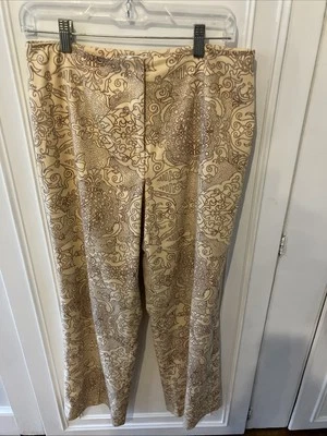 Pantalones Talbots Talla 10 Petite Imitación Gamuza Estampado Geométrico Suave Foto 1 de 4