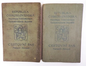 2 x Reisepass Tschechoslowakei 1937 Beiersdorf Oppach Böhmen Peterswald Ausweise - Foto 1 di 9