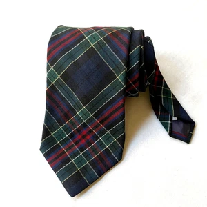 Corbata Pendleton Para Hombres Pura Lana Virgen Tweed Azul Marino Verde Rojo Cuadros 58 x 3.75 - Imagen 1 de 7