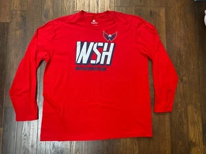 Washington Capitals NHL Fanatics Long Sleeve T-shirt Mens 2XL Red Hockey - Picture 1 of 5