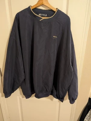 BIG DOG Logo Mens 3X Navy Blue Long Sleeve Golf Pullover Windbreaker  - Image 1 of 4