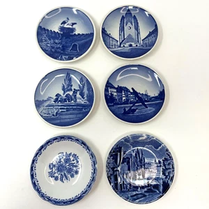 6 Vtg 3” Mini Plates Royal Copenhagen Denmark Fajance Arabia Finland England - Picture 1 of 16