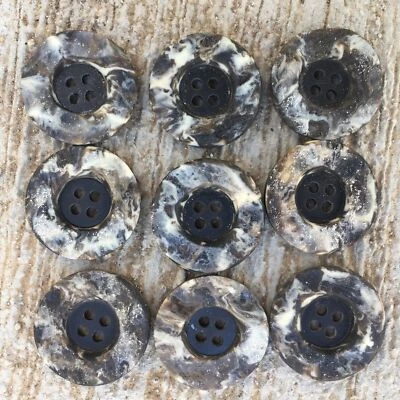 Faux Stone Blazer/Jacket Button Brown/Natural Shade 23/mm 7/8" 4hole - Image 1 of 2