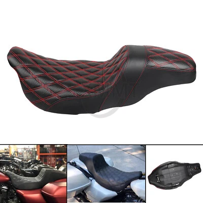 Asiento de pasajero de conductor Diamond Step-Up apto para Harley Road Street Glide 2009-2023 Foto 1 de 4