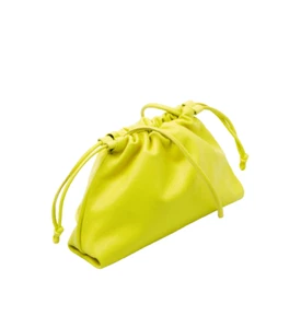 BNWT COS Mini Small Cavatelli Clutch Pouch Bottega Shoulder Bag Leather Yellow - Picture 1 of 7