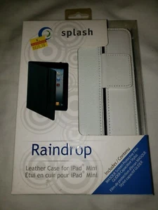 Splash Raindrop White Leather Case For iPad Mini Includes Masque Screen  - Picture 1 of 3