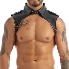 Sexy Men's Faux Leather Body Chest Harness Armors Buckles Party Cosplay Costume