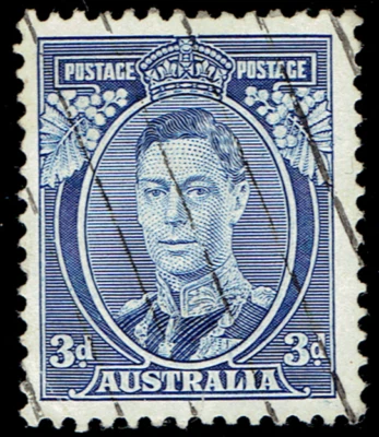 AUSTRALIA - 1938 - KING GEORGE VI 3p Ultra - Sc #170 - Used VF - Image 1 of 2