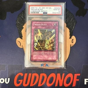 💎PSA 10 GEM MINT 2006 YU-GI-Oh! Cyberdark Impact TROJAN BLAST EN056 1st Edition - Picture 1 of 3