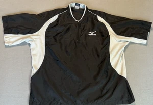 Mizuno 1/4 pullover Baseball Shirt Batting Cage Lightweight Men's Black LARGE - Picture 1 of 7