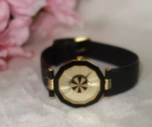 ROVEN DINO BASE METAL SAPPHIRE CRYSTAL LEATHER QUARTZ WATCH new - Picture 1 of 3