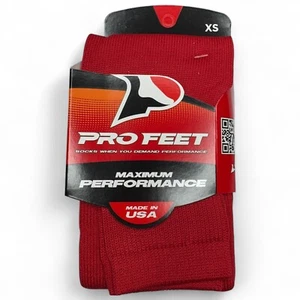 Pro Feet Youth Maximum Performance Multi-Sport Socks Size XS Scarlett Red 1 Pair - Picture 1 of 6