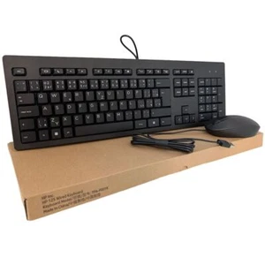 HP 225 Keyboard & Mouse Set Czech QWERTY QWERTZ Layout Black Business For PC Win - Picture 1 of 8