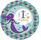 Mermaid Wishes 1St Birthday 7In Paper Plates Pk 8