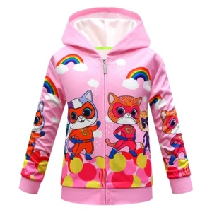 SuperKitties Girls' Zipper Jacket Hoodie Suitable for 3-10 Years Old - Picture 1 of 29