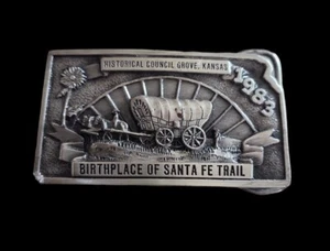 Hebilla de cinturón Council Grove Kansas lugar de nacimiento Santa Fe Trail LE de colección S & S Buckie Co - Imagen 1 de 2