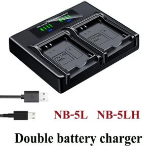 Dual Battery Charger For Canon NB-5L 900 950 960 970 980 990 800 850 860 870 IS - Photo 1 sur 4