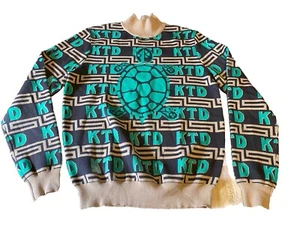 Kentucky Turtle Derby Pullover Herren Größe Large schwer zu finden grün braun abstrakt - Bild 1 von 9