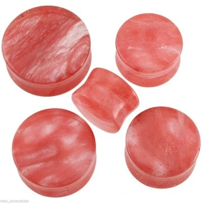 PAR-Tapones para los oídos acampanados de silla de montar de cristal de Murano coral calibre 22 mm/7/8"  Foto 1 de 3