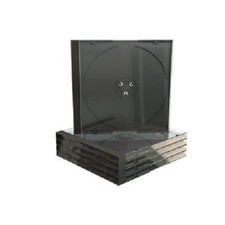 50 CUSTODIE Media Range CD/DVD SINGOLE Custodia NERA Jewel Cases 10,4mm BOX22