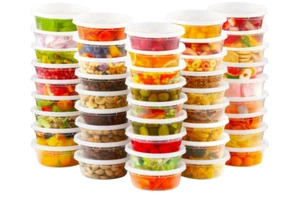 36 Sets 8 oz Plastic Deli Food Containers With Lids, Airtight clear - Picture 1 of 7